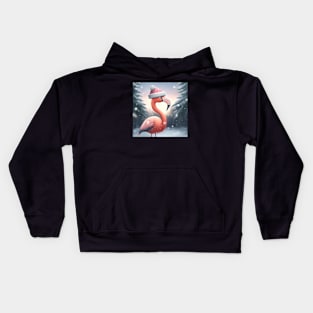 Cute Christmas Flamingo Kids Hoodie